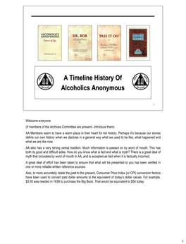 An Illustrated Timeline of AA History