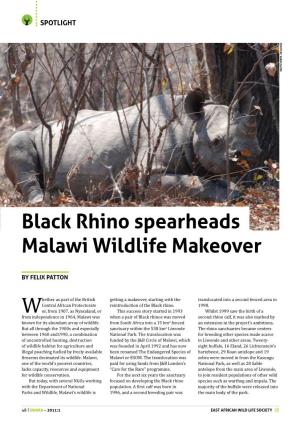 Black Rhino Spearheads Malawi Wildlife Makeover
