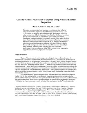 Gravity-Assist Trajectories to Jupiter Using Nuclear Electric Propulsion