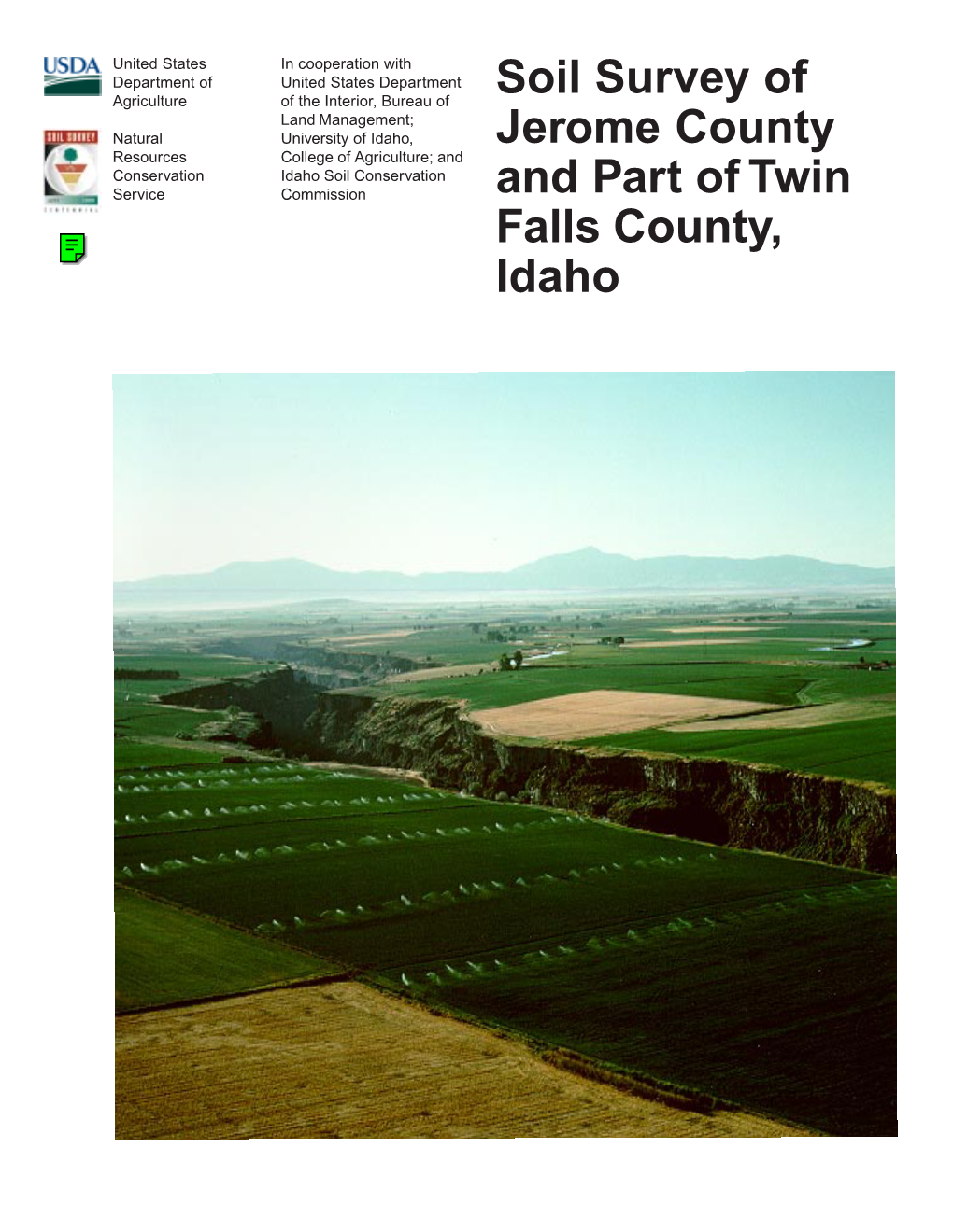 Soil Survey of Jerome County and Part of Twin Falls County, Idaho