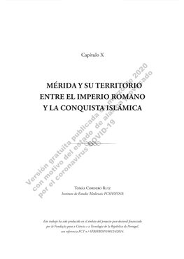 Capítulo 10 Mérida Y Su Territorio Entre El Imperio Romano Y La Conquista