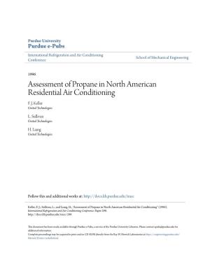 Assessment of Propane in North American Residential Air Conditioning F