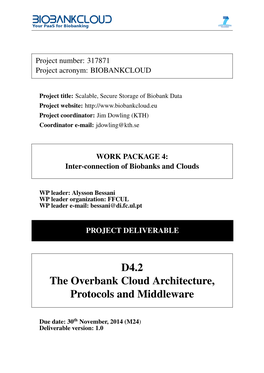 D4.2 the Overbank Cloud Architecture, Protocols and Middleware