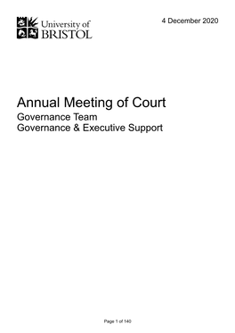 Annual Meeting of Court Governance Team Governance & Executive Support