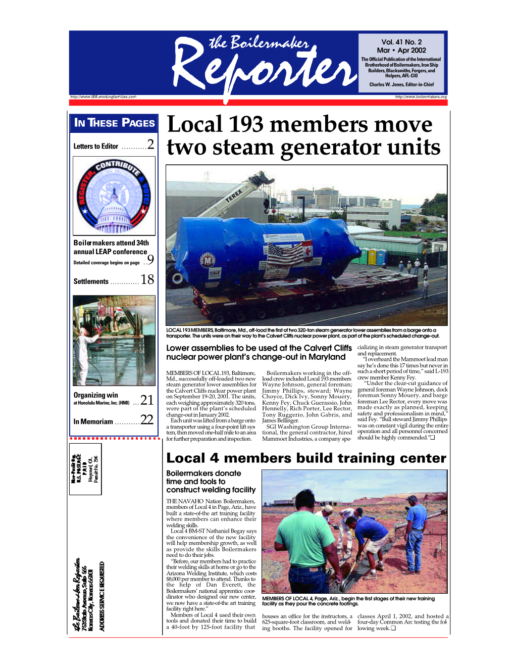 Local 193 Members Move Two Steam Generator Units