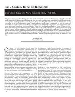 The Union Navy and Naval Emancipation, 1861-1863