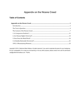 Appendix on the Nicene Creed