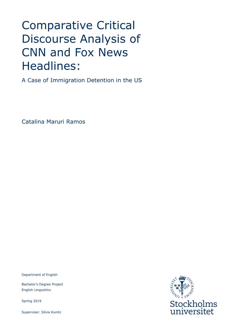 Comparative Critical Discourse Analysis of CNN and Fox News Headlines