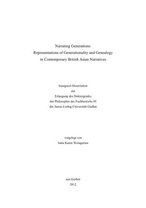 Representations of Generationality and Genealogy in Contemporary British Asian Narratives