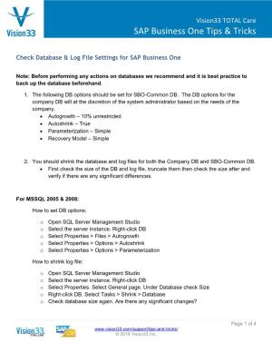 SAP Business One Tips & Tricks