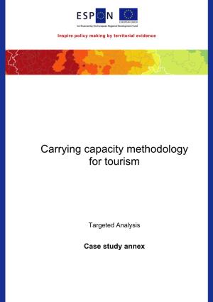 Carrying Capacity Methodology for Tourism