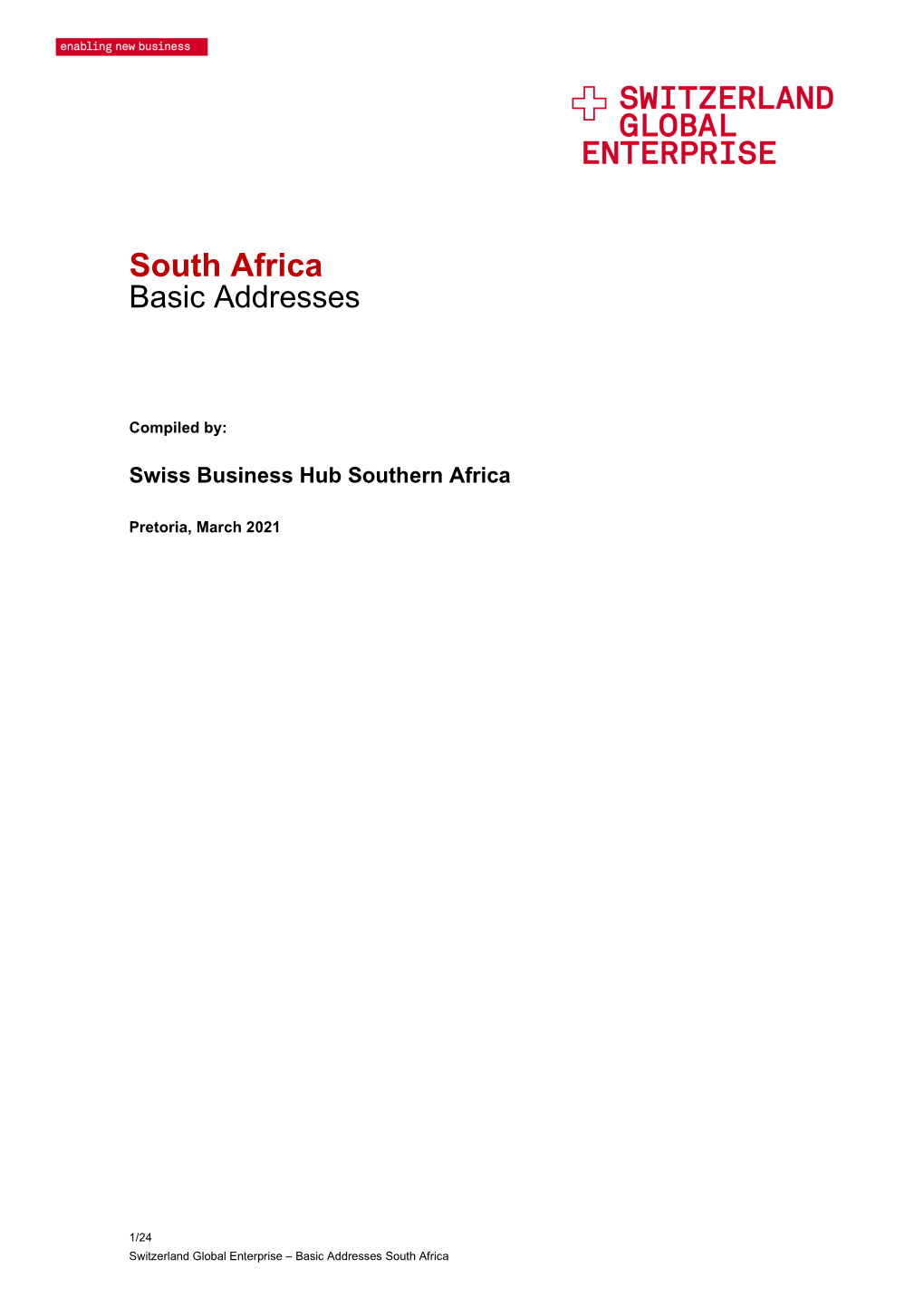 South Africa Basic Addresses