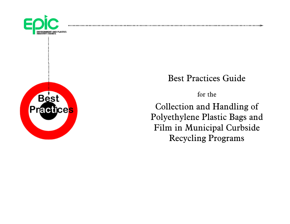 Best Practices Guide Collection and Handling of Polyethylene Plastic