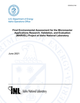 DOE EA-2146 Final Environmental Assessment for the MARVEL