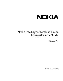 Nokia Intellisync Wireless Email Administrator's Guide