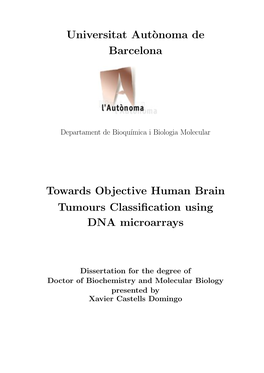 Universitat Aut`Onoma De Barcelona Towards Objective Human Brain