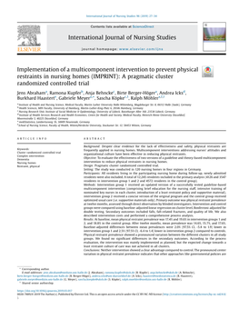 Implementation of a Multicomponent Intervention to Prevent Physical Restraints in Nursing Homes (IMPRINT): a Pragmatic Cluster R