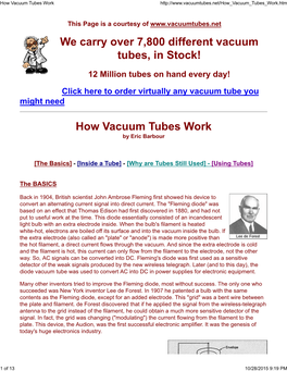 How Vacuum Tubes Work