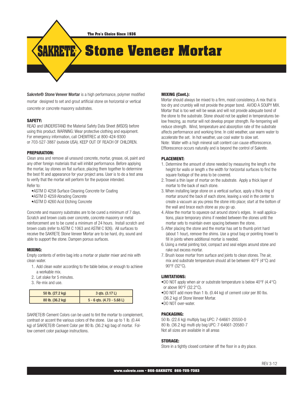 Stone Veneer Mortar