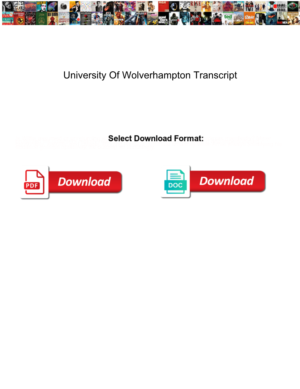 University of Wolverhampton Transcript