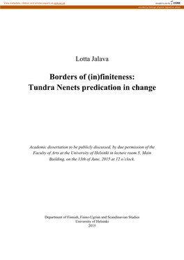 Tundra Nenets Predication in Change