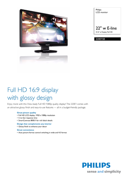 220E1SB/00 Philips LCD Monitor