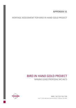Bird in Hand Gold Project