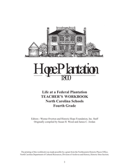 Life at a Federal Plantation TEACHER's WORKBOOK North