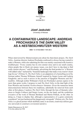 Andreas Prochaska's the Dark Valley As A