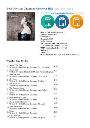 Beth Nielsen Chapman Greatest Hits Mp3, Flac, Wma