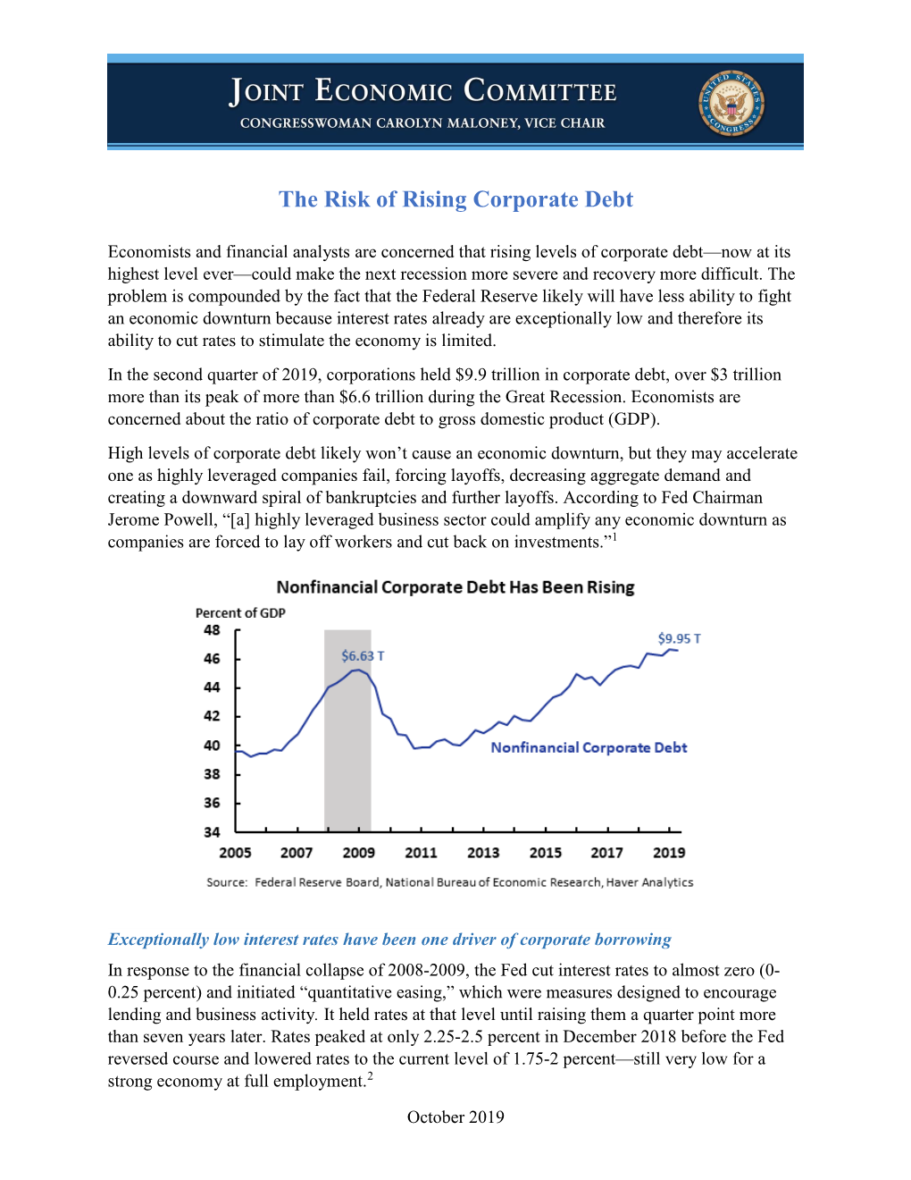 The Risk of Rising Corporate Debt