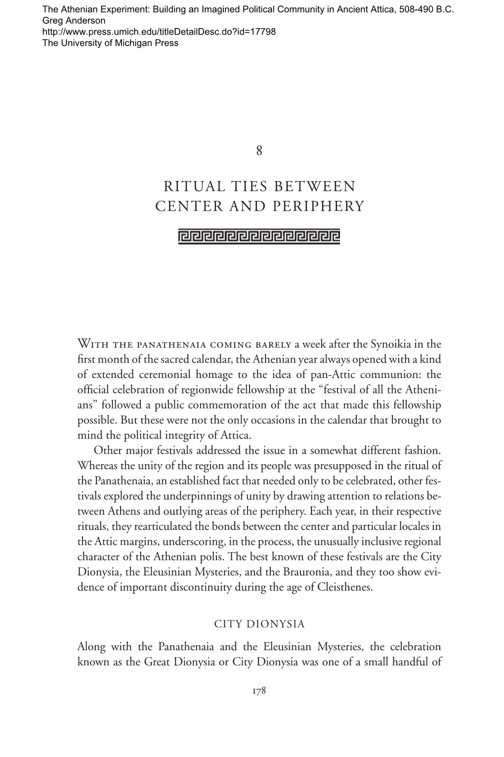 8 Ritual Ties Between Center and Periphery