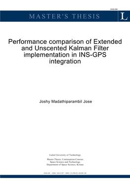 MASTER's THESIS Performance Comparison of Extended and Unscented Kalman Filter Implementation in INS-GPS Integration