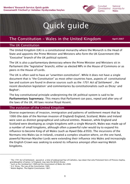 The Constitution – Wales in the United Kingdom