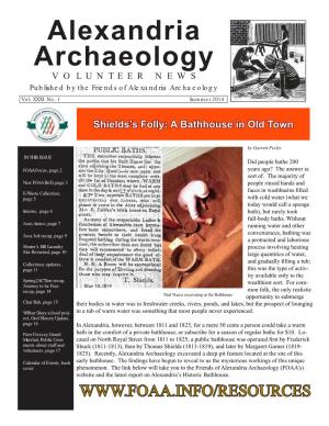 Archaeology Newsletter 2014 Summer