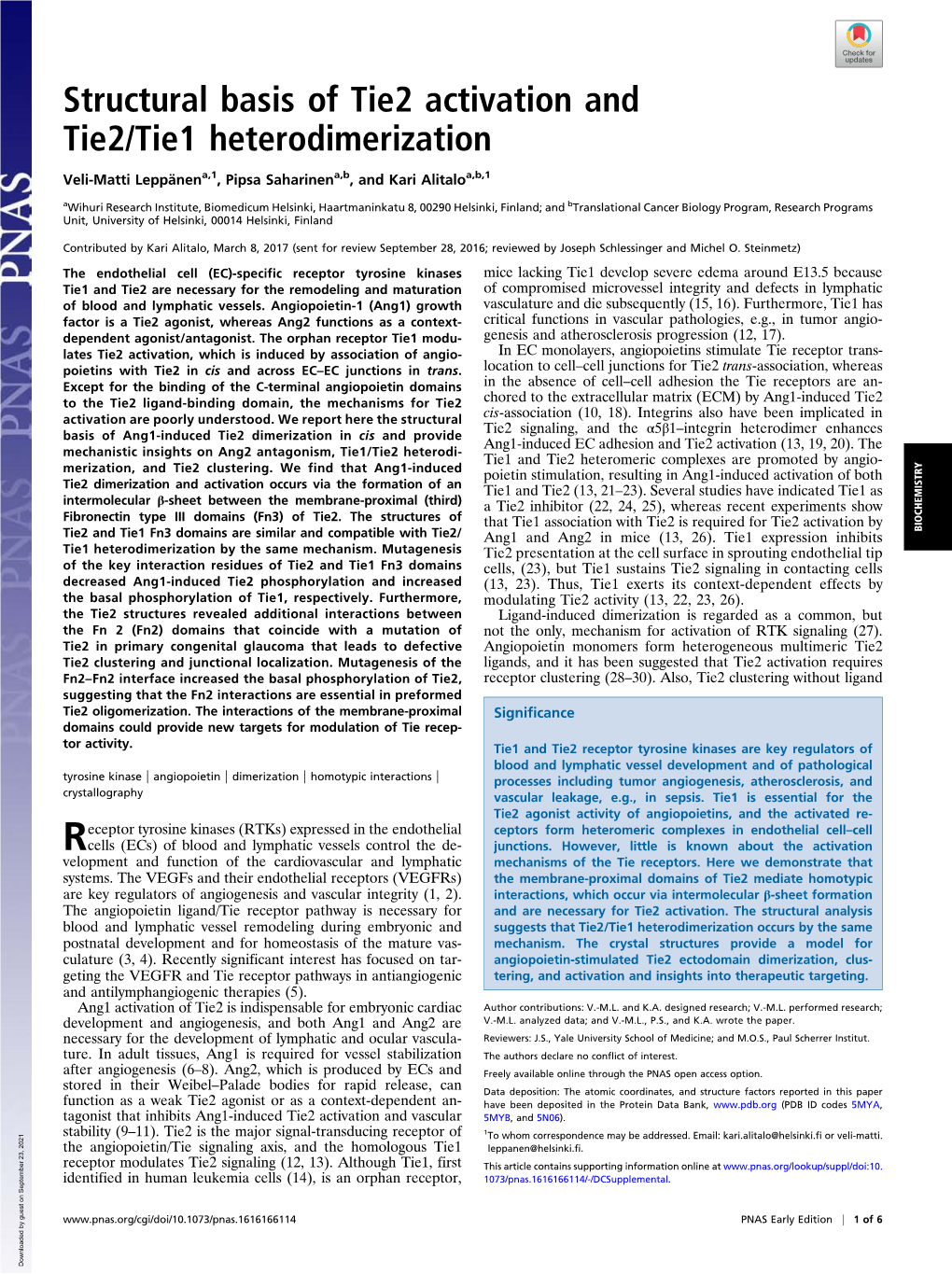 Structural Basis of Tie2 Activation and Tie2/Tie1 Heterodimerization