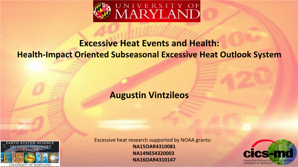 Excessive Heat Events and Health: Augustin Vintzileos
