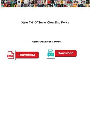State Fair of Texas Clear Bag Policy