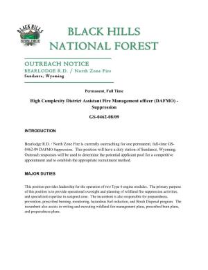 Black Hills National Forest ______Outreach Notice Bearlodge R.D
