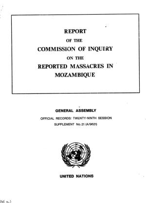 Mozambique Reported Massacres in Commission of Inquiry