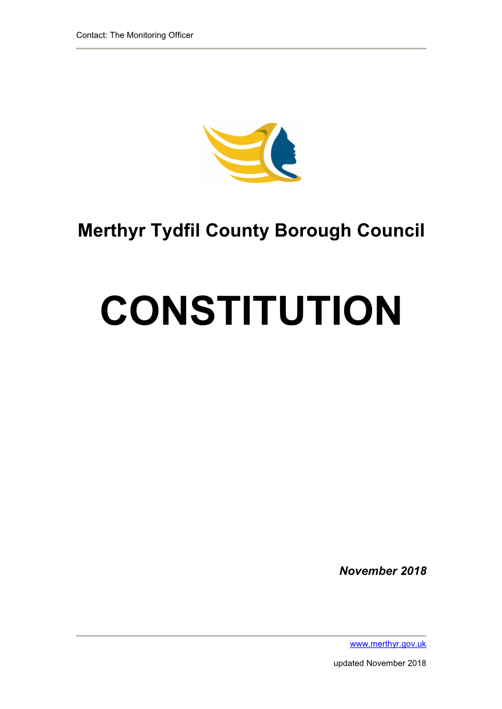 Merthyr Tydfil County Borough Council Constitution 2018