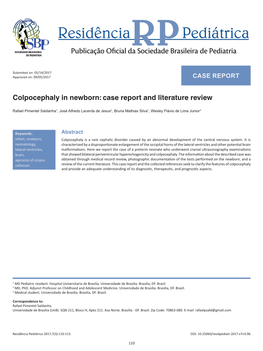 Colpocephaly in Newborn: Case Report and Literature Review
