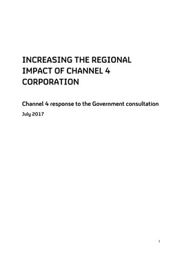 Increasing the Regional Impact of Channel 4 Corporation