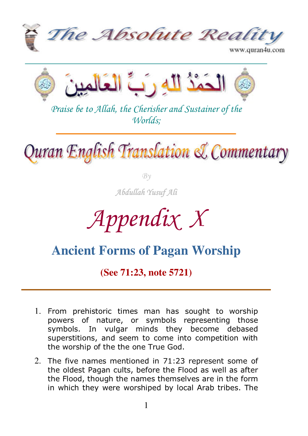 Ancient Forms of Pagan Worship