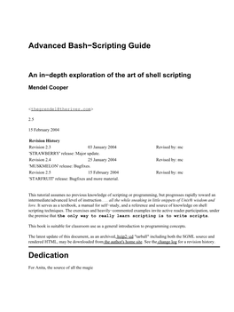 Advanced Bash-Scripting Guide