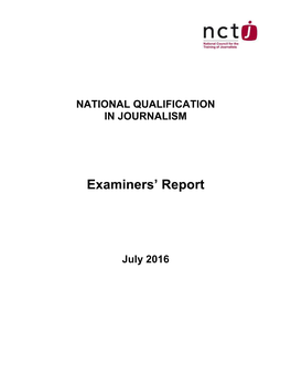 Examiners' Report July 2016