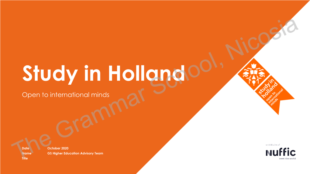 Study in Holland: Open to International Minds (EU)