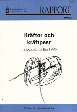 Kräftor Och Kräftpest I Stockholms Län 1996