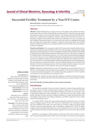 Successful Fertility Treatment by a Non-IVF Centre