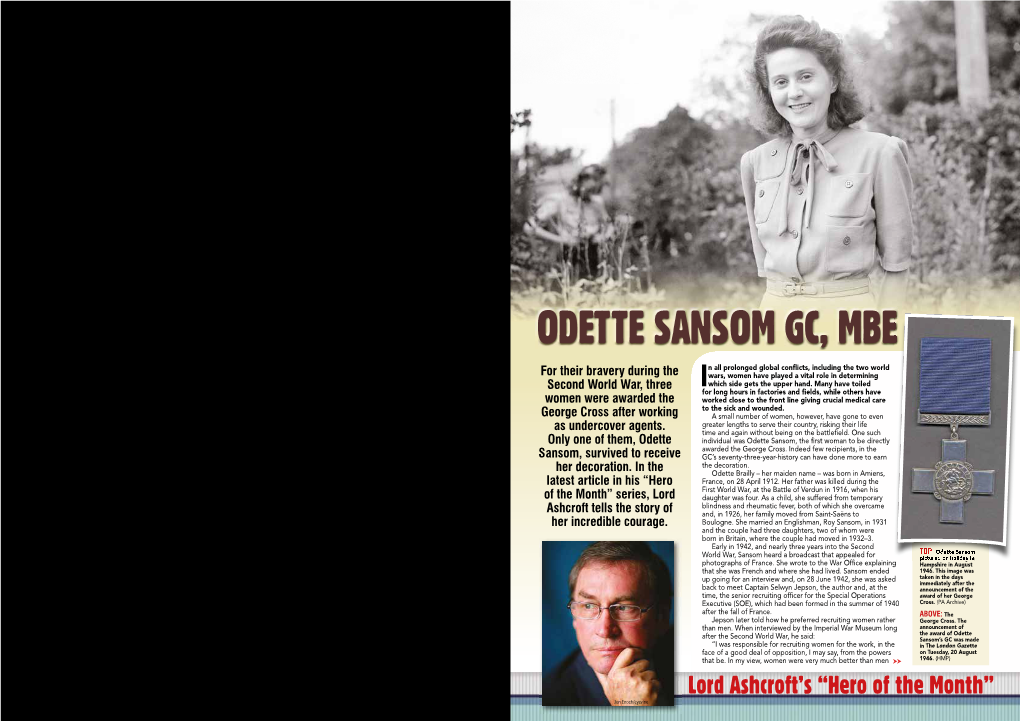 Odette Sansom Gc, Mbe